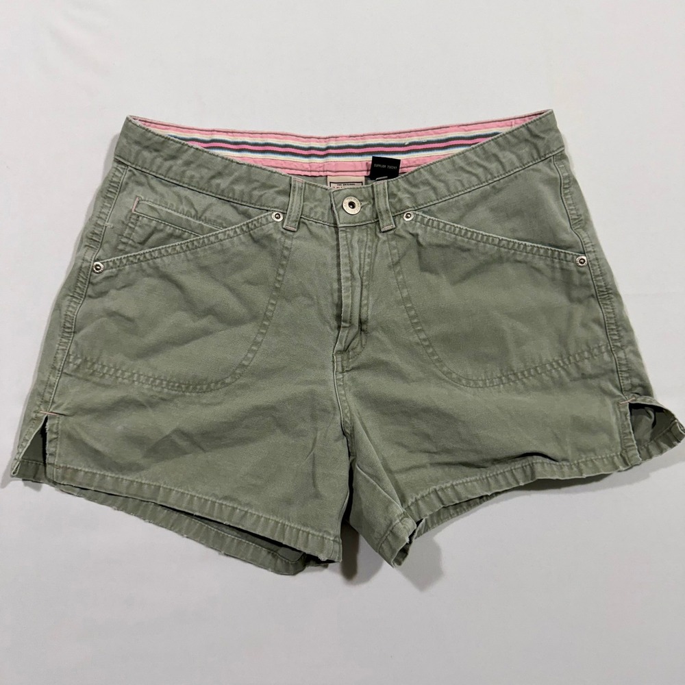Arizona Jean Co Womens 7 Green Cotton Utility Canvas Shorts Vintage Y2K Gorpcore